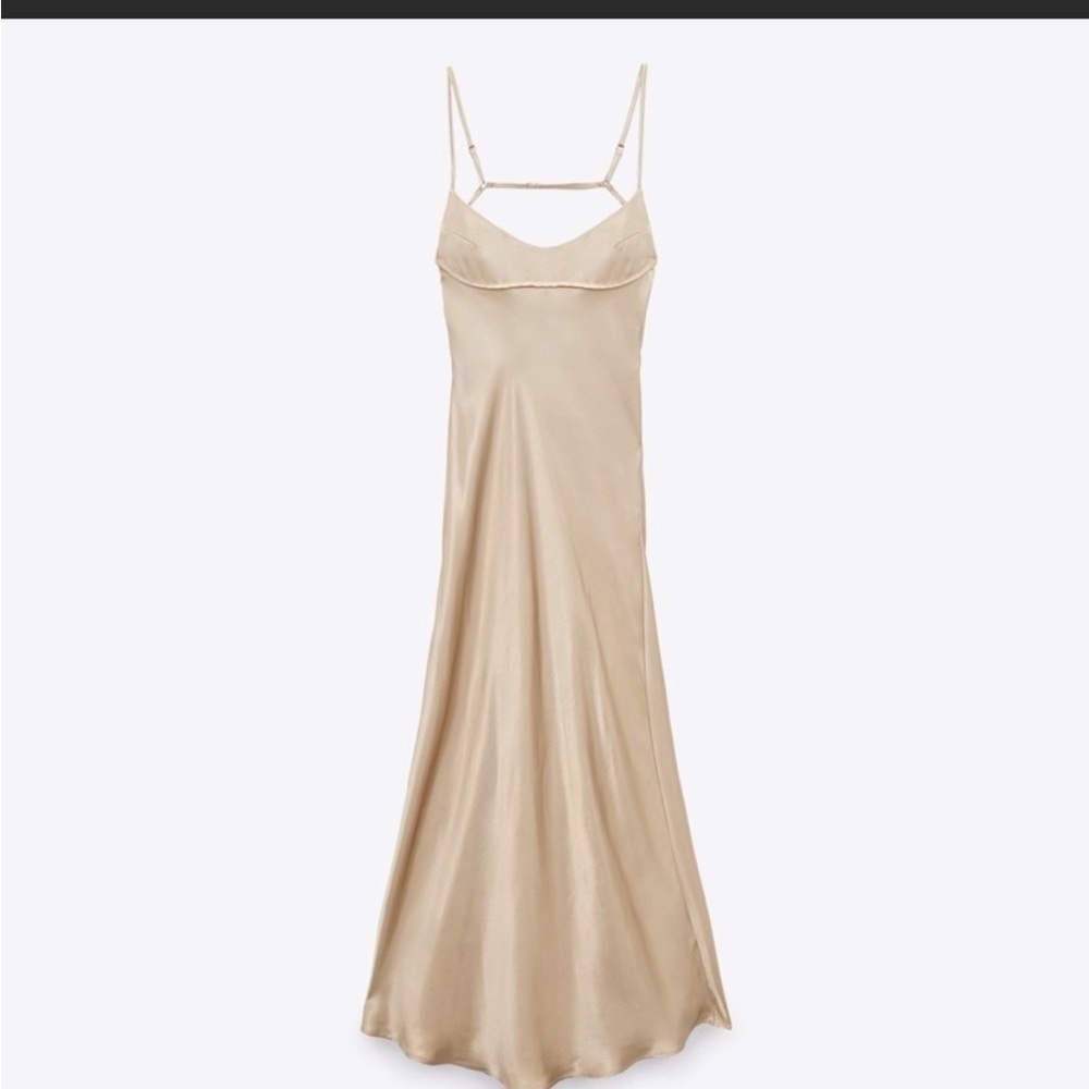 Zara satin effect cut out dress size Medium